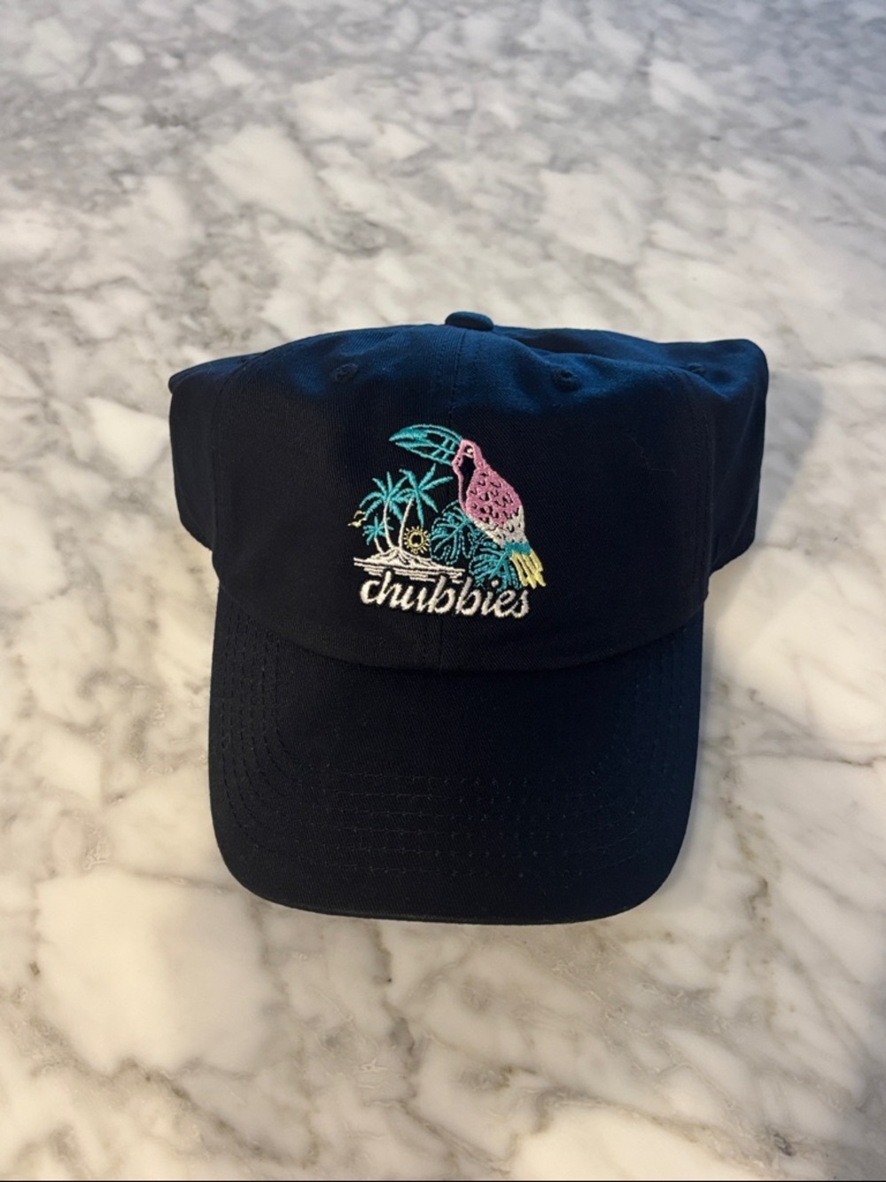chubbies Navy Parrot Embroidered Cap
